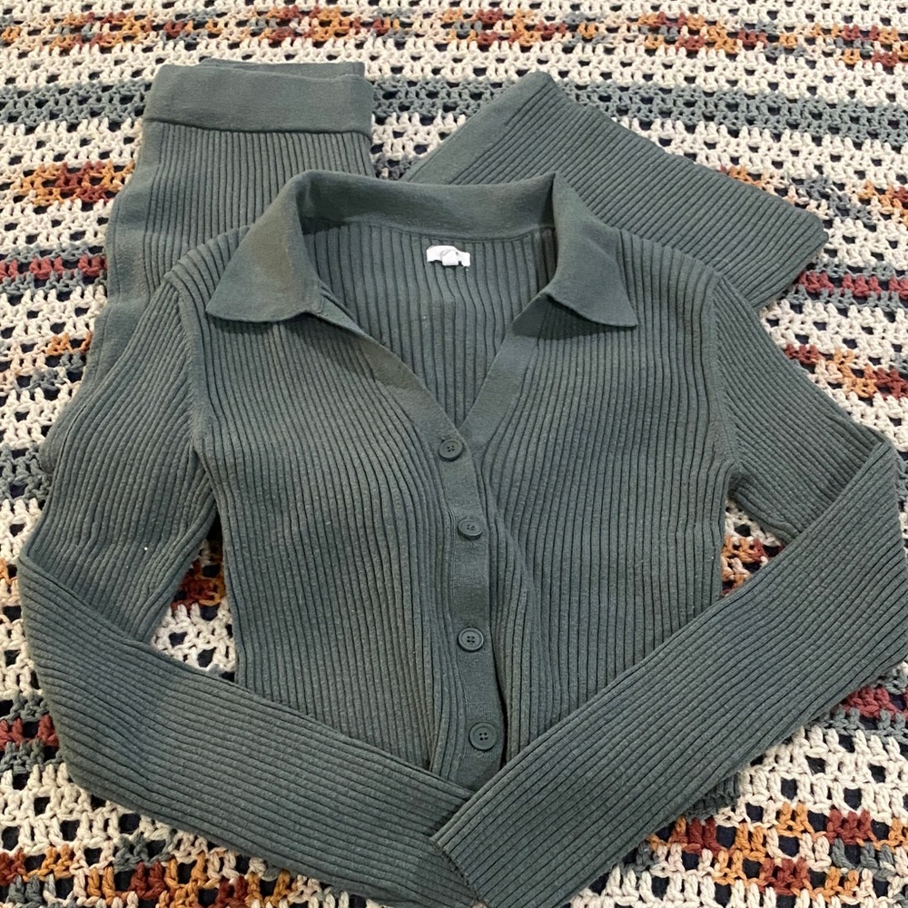 Aerie Ribbed Green Set